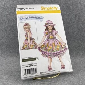 Uncut Daisy Kingdom 3905 Girls Dress Bolero Hat Pattern Size 5-8 Simplicity 2007